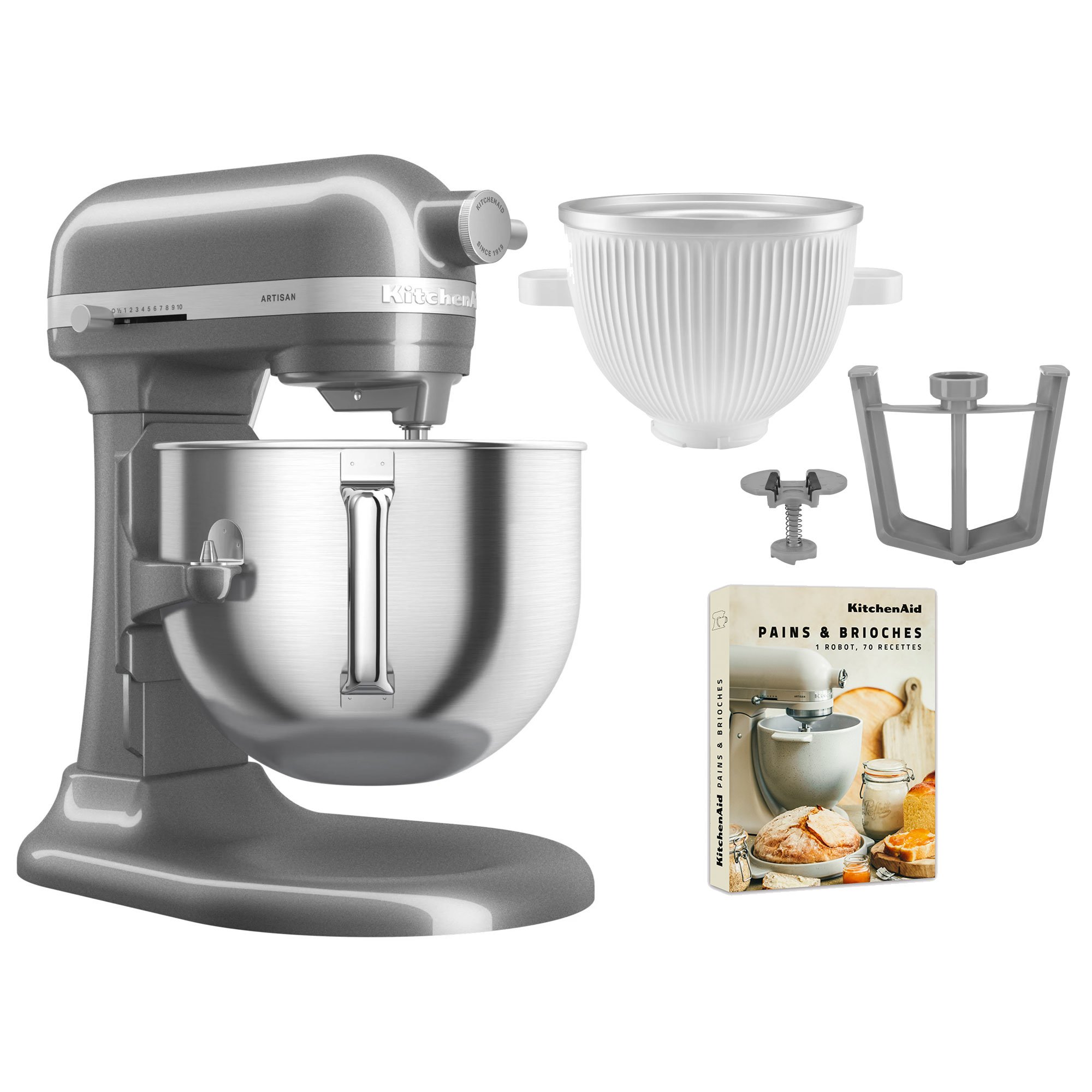 Artisan 5ksm70shxe Køkkenmaskine     Liter   5ksmicm Ice Cream Maker  Medallion Silver
