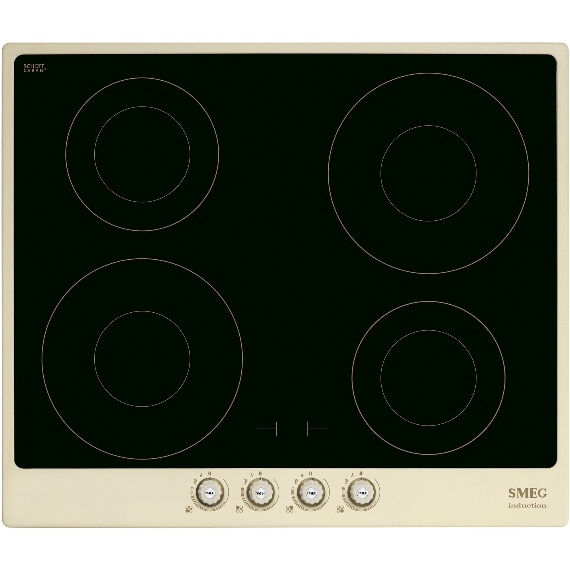 60cm Cortina Induktionskogeplade    Ramme  Creme