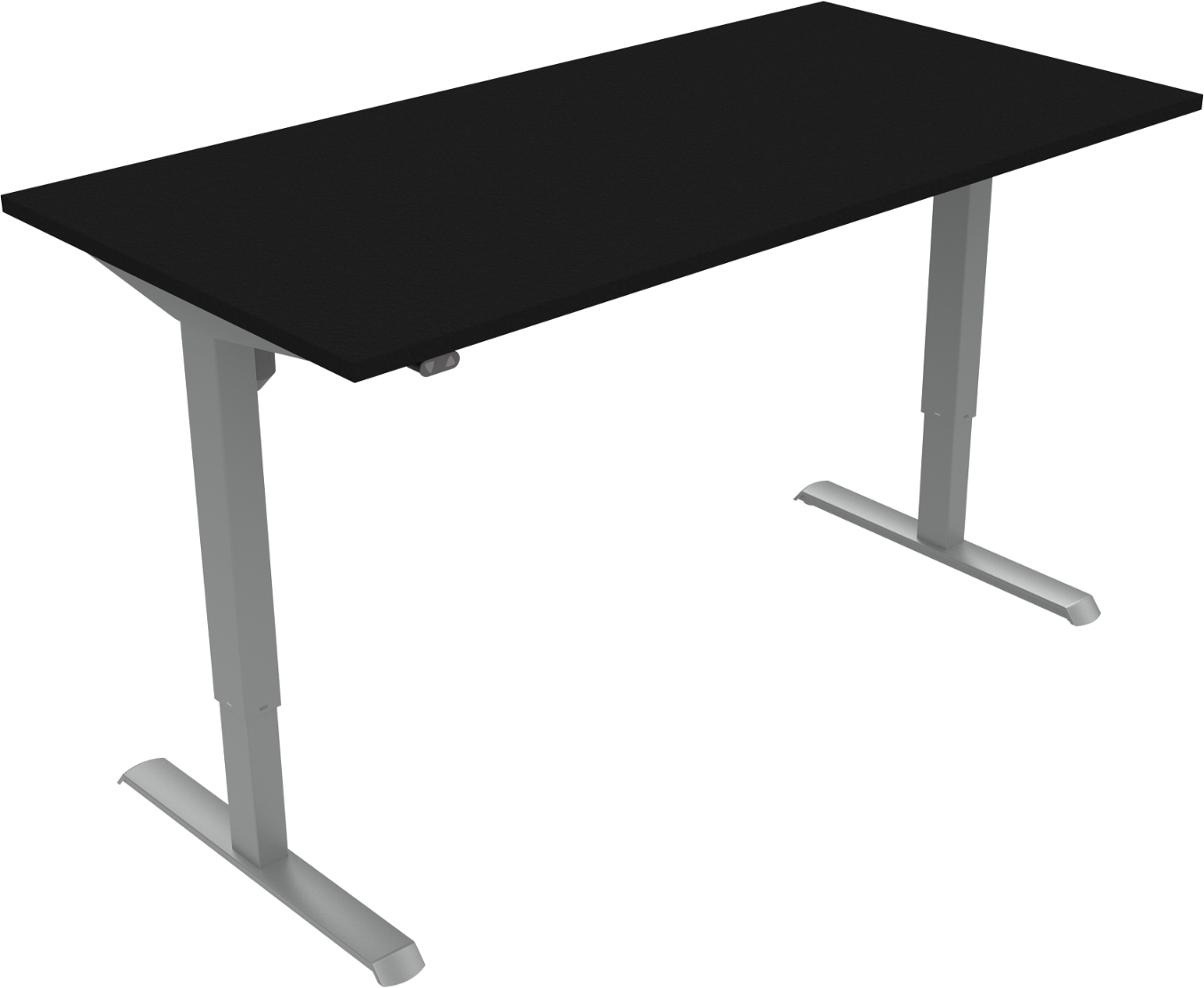 Adaptdesk   -bens Hæve- Sænkebord  Firkantet  Sort Sølv  H118x160x80    Mfc
