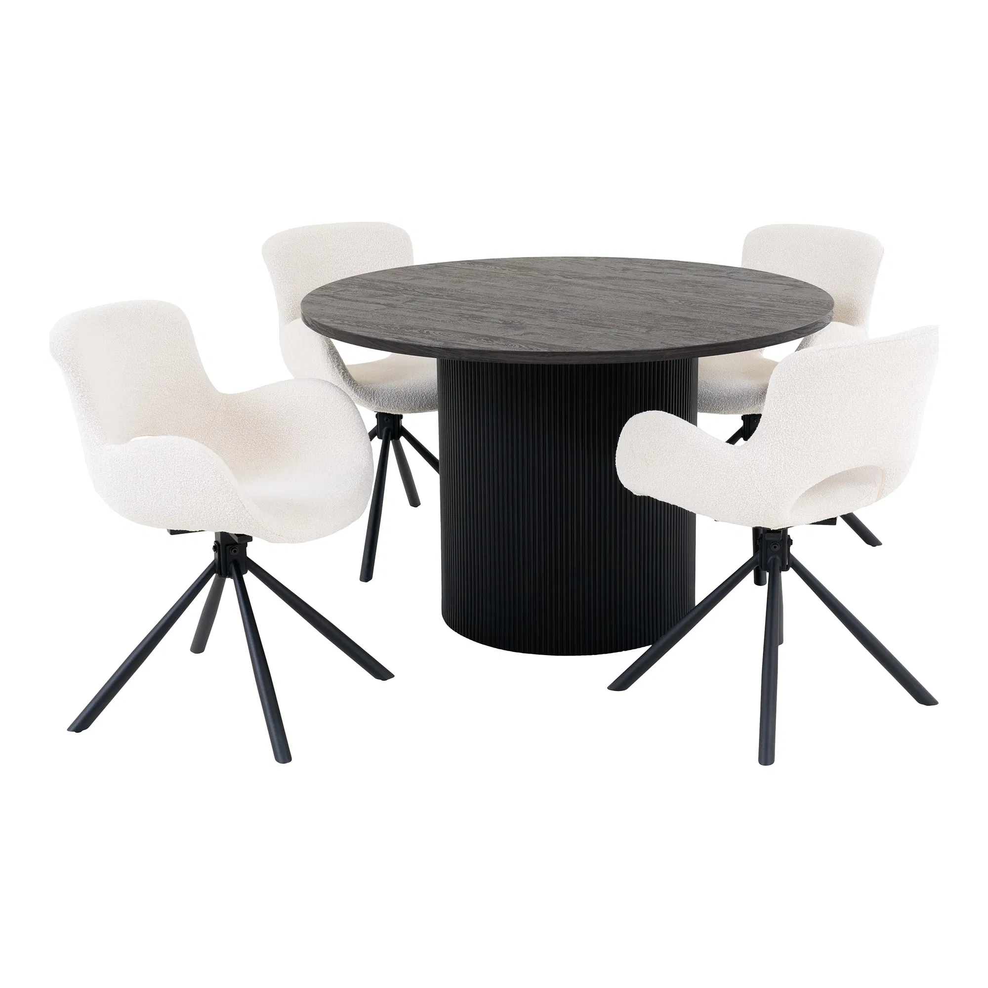 House Nordic Boavista   Amorim Spisebordssæt    Spisebord    Spisebordsstole Offwhite Mørkebrun