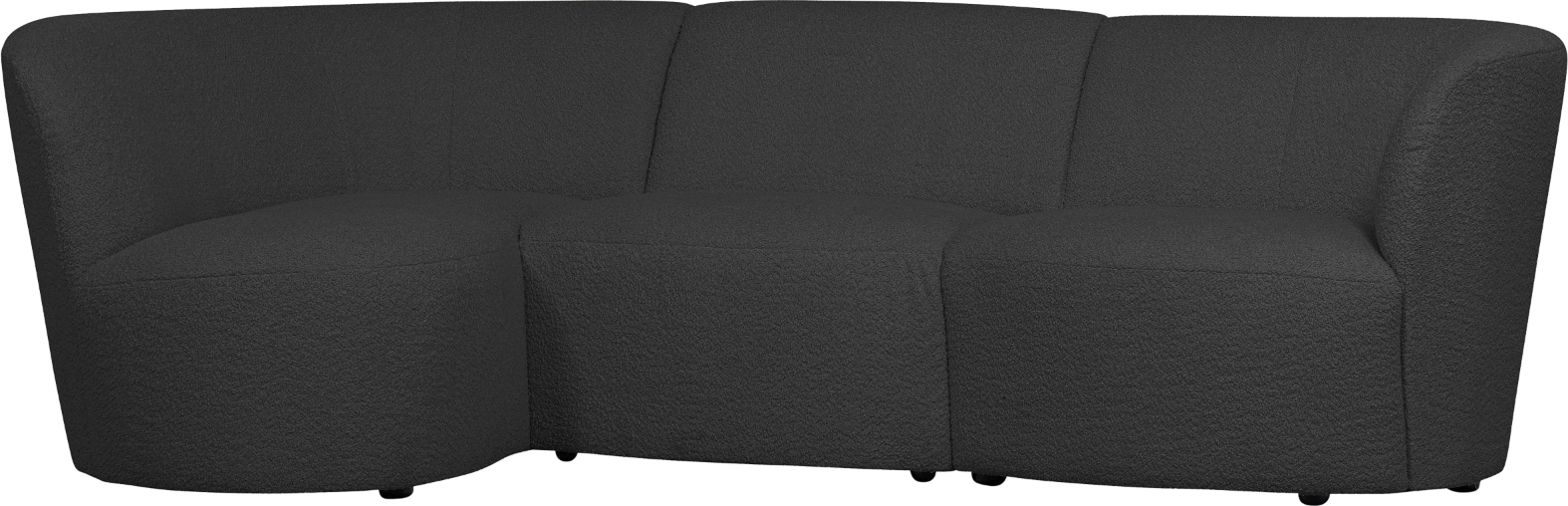 Coco   -personers Sofa Venstevendt  Mørkegrå  H70x138x230