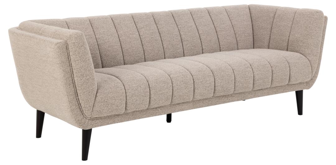 Act Nordic Tampa   Pers  Sofa Beige Stof   Sort Gummitræ