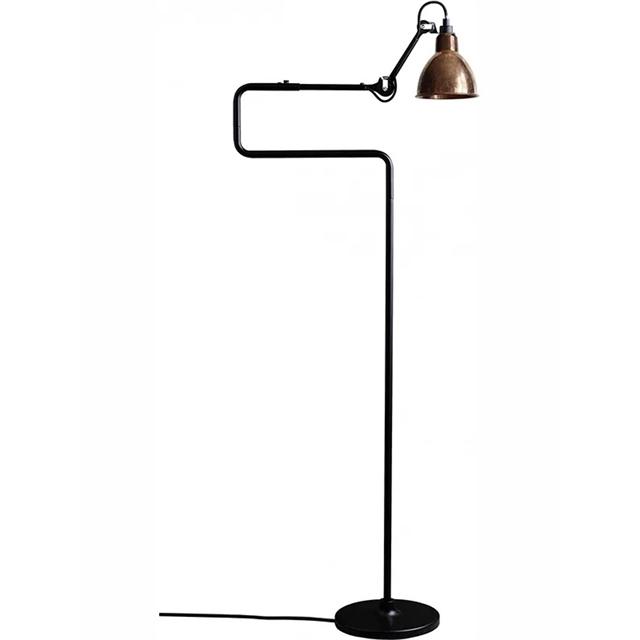 Lampe Gras N411 Gulvlampe Mat Sort   Mat Sort Kobber